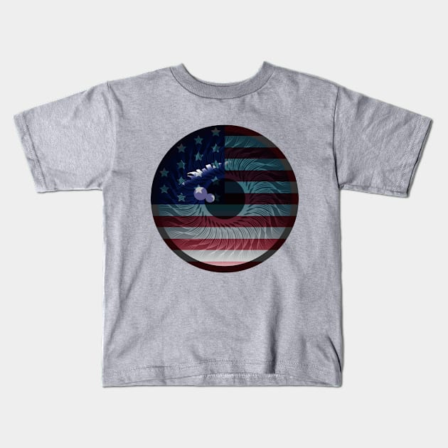 American Flag Eye Kids T-Shirt by Gofart